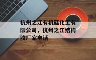 杭州之江有机硅化工有限公司，杭州之江结构胶厂家电话