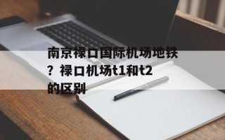南京禄口国际机场地铁？禄口机场t1和t2的区别