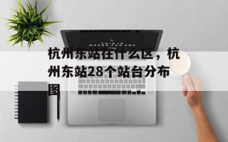 杭州东站在什么区，杭州东站28个站台分布图