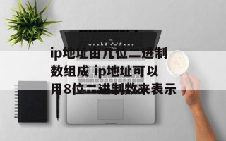 ip地址由几位二进制数组成 ip地址可以用8位二进制数来表示