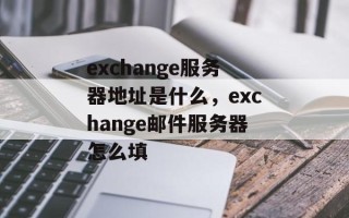 exchange服务器地址是什么，exchange邮件服务器怎么填