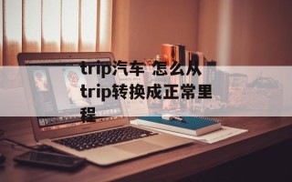 trip汽车 怎么从trip转换成正常里程