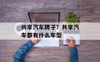 共享汽车牌子？共享汽车都有什么车型