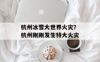 杭州冰雪大世界火灾？杭州刚刚发生特大火灾