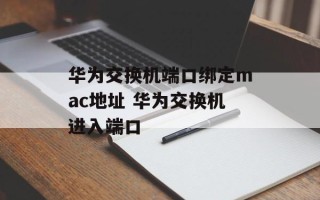 华为交换机端口绑定mac地址 华为交换机进入端口