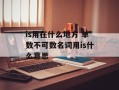is用在什么地方 单数不可数名词用is什么意思