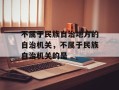 不属于民族自治地方的自治机关，不属于民族自治机关的是