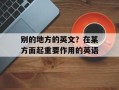 别的地方的英文？在某方面起重要作用的英语