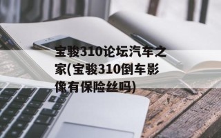 宝骏310论坛汽车之家(宝骏310倒车影像有保险丝吗)