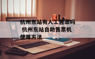 杭州东站有人工售票吗 杭州东站自助售票机使用方法